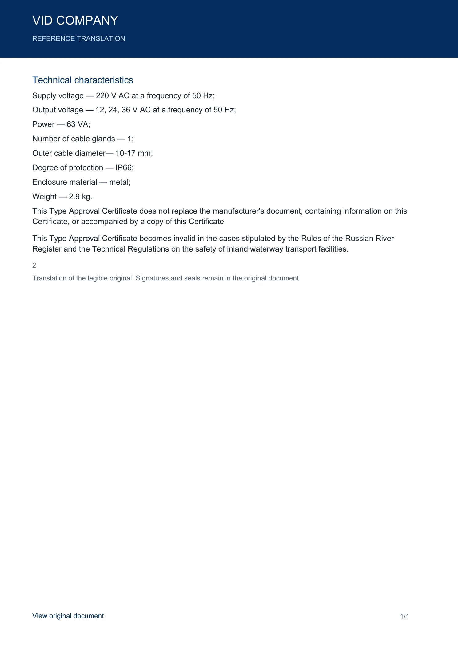 Certificate — sheet 2