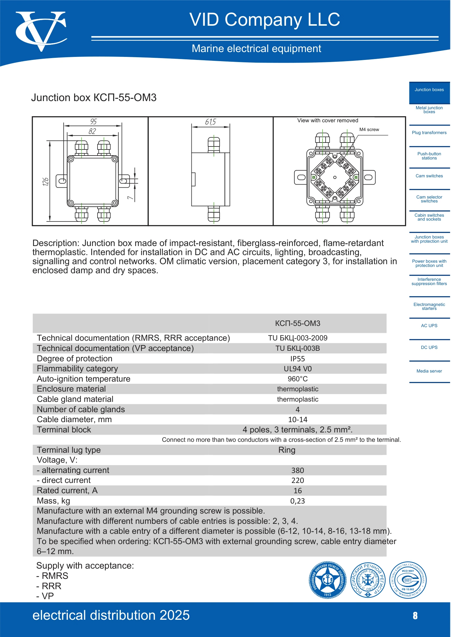 Junction box КСП-55-ОМ3